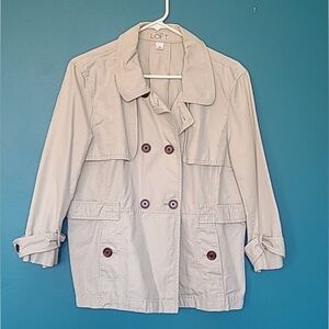 LOFT Light Tan Double-Breasted Blazer